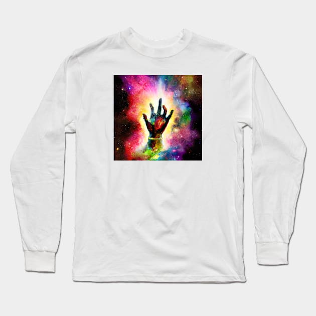 Galactic Hand Long Sleeve T-Shirt by Minelauvart